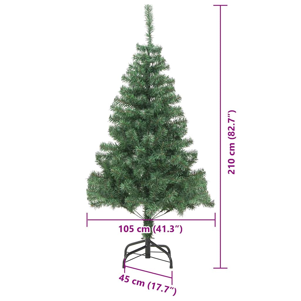 Božićno drvce s 300 LED svjetlima s stalakom Zelena 210 cm PVC