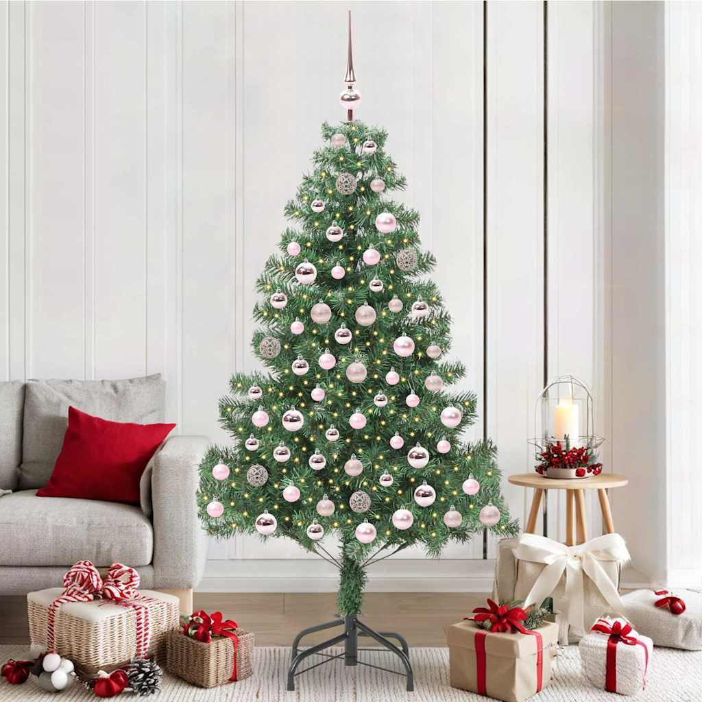 Božićno drvce s 300 LED svjetlima s stalakom Zelena 210 cm PVC