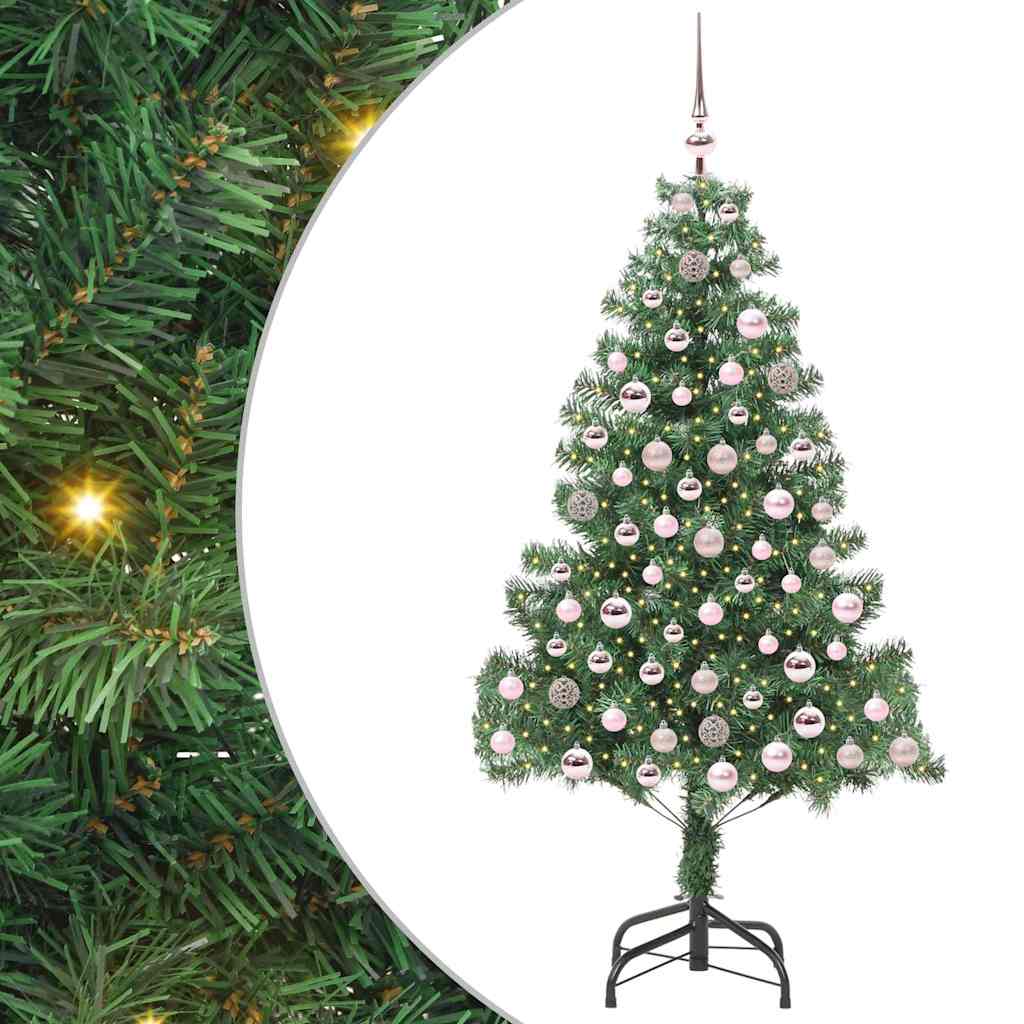 Božićno drvce s 300 LED svjetlima s stalakom Zelena 210 cm PVC