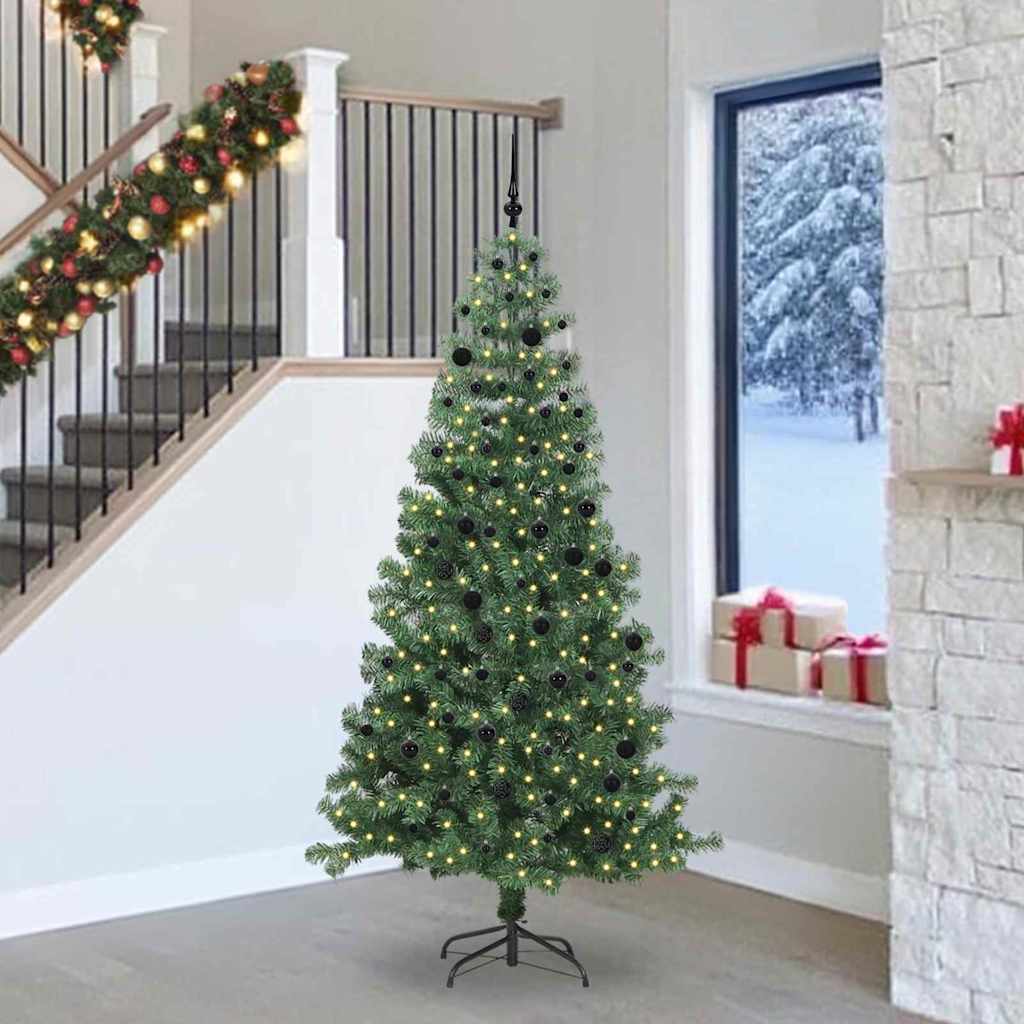 Božićno drvce s 300 LED svjetlima s stalakom Zelena 240 cm PVC