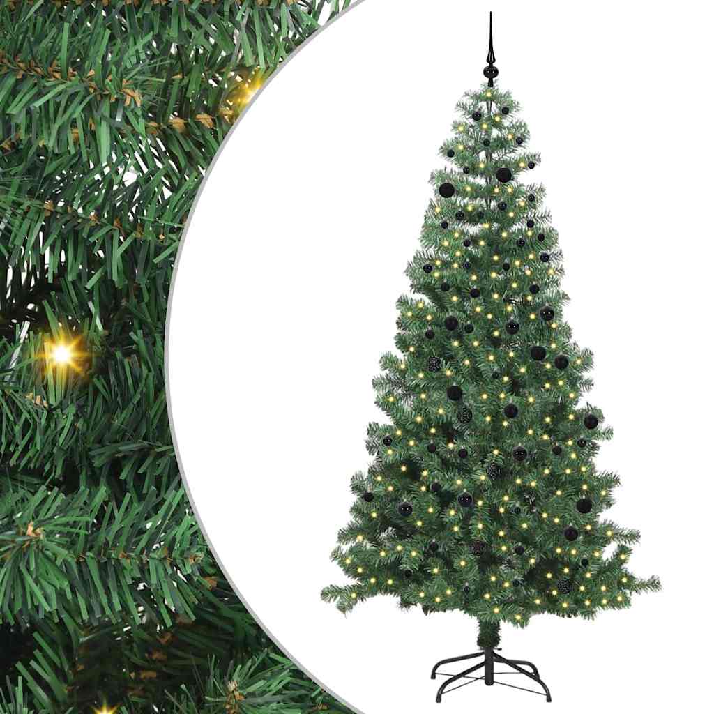 Božićno drvce s 300 LED svjetlima s stalakom Zelena 240 cm PVC