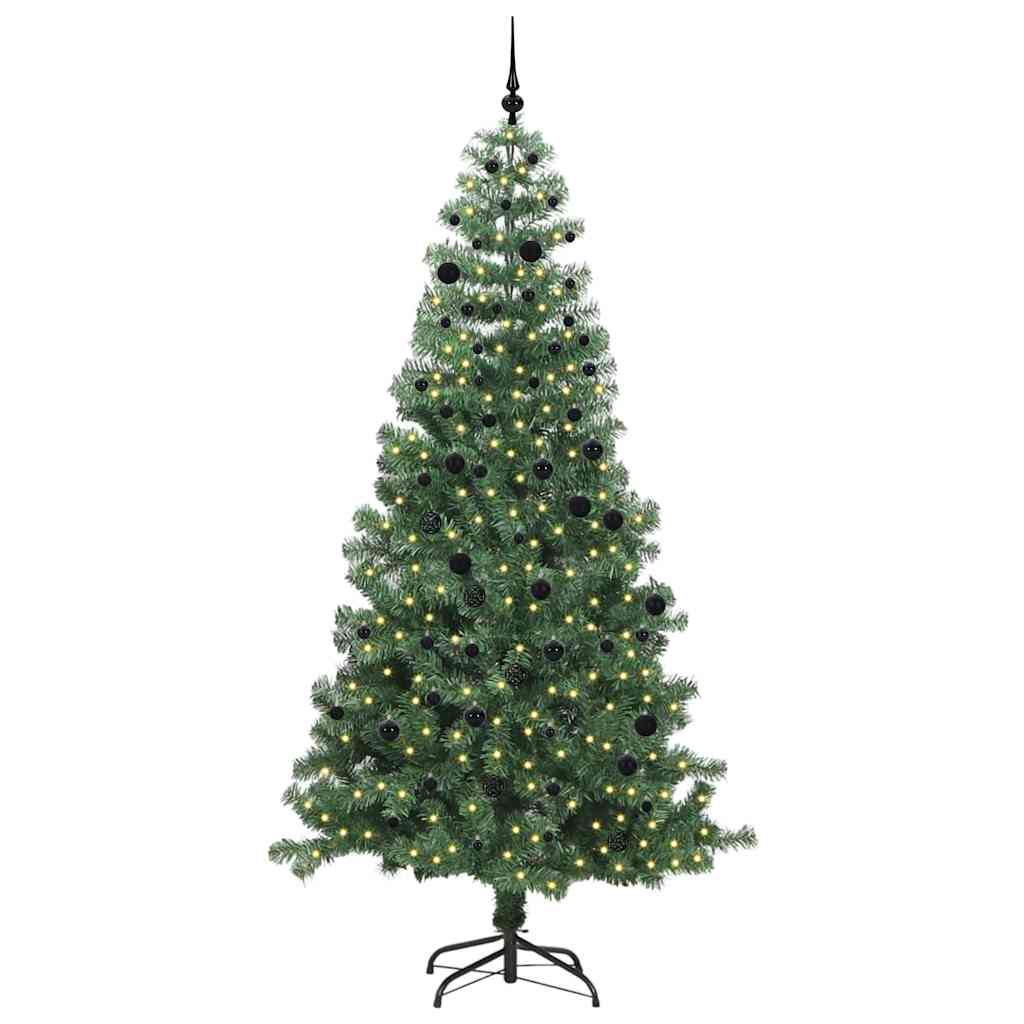 Božićno drvce s 300 LED svjetlima s stalakom Zelena 240 cm PVC