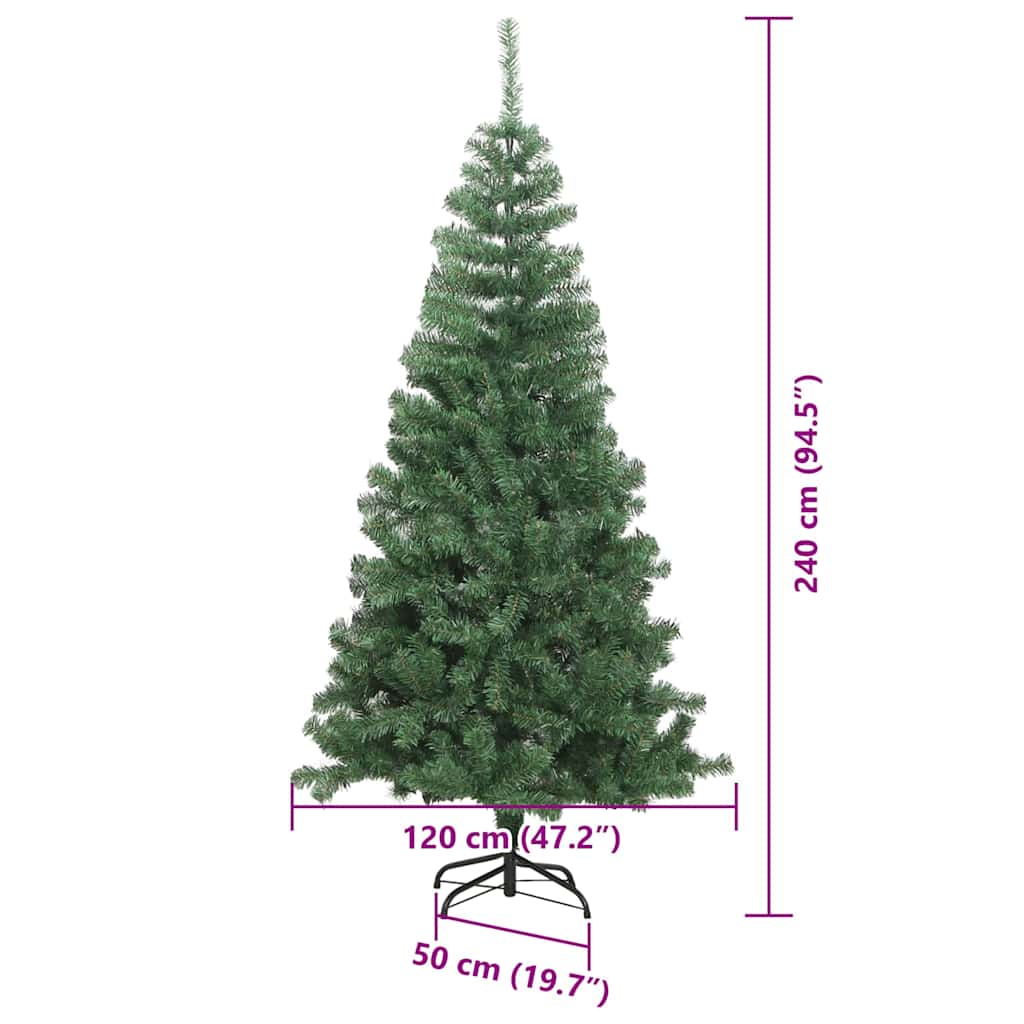 Božićno drvce s 300 LED svjetlima s stalakom Zelena 240 cm PVC