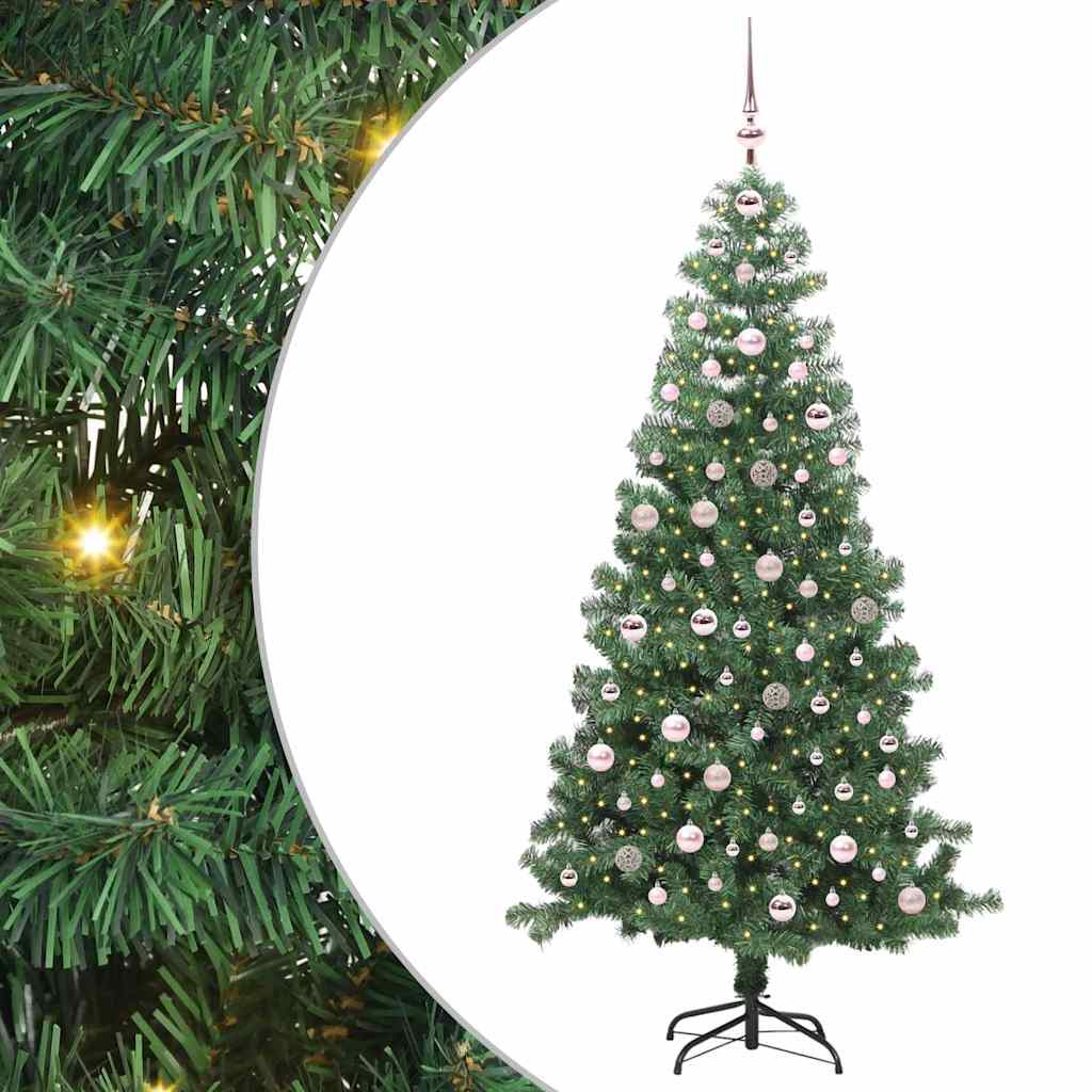 Božićno drvce s 300 LED svjetlima s stalakom Zelena 240 cm PVC