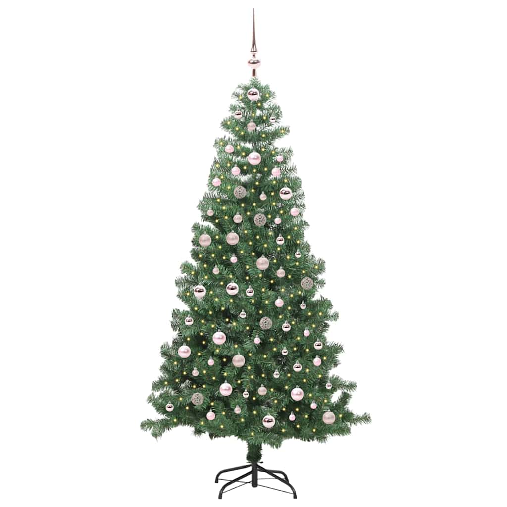 Božićno drvce s 300 LED svjetlima s stalakom Zelena 240 cm PVC