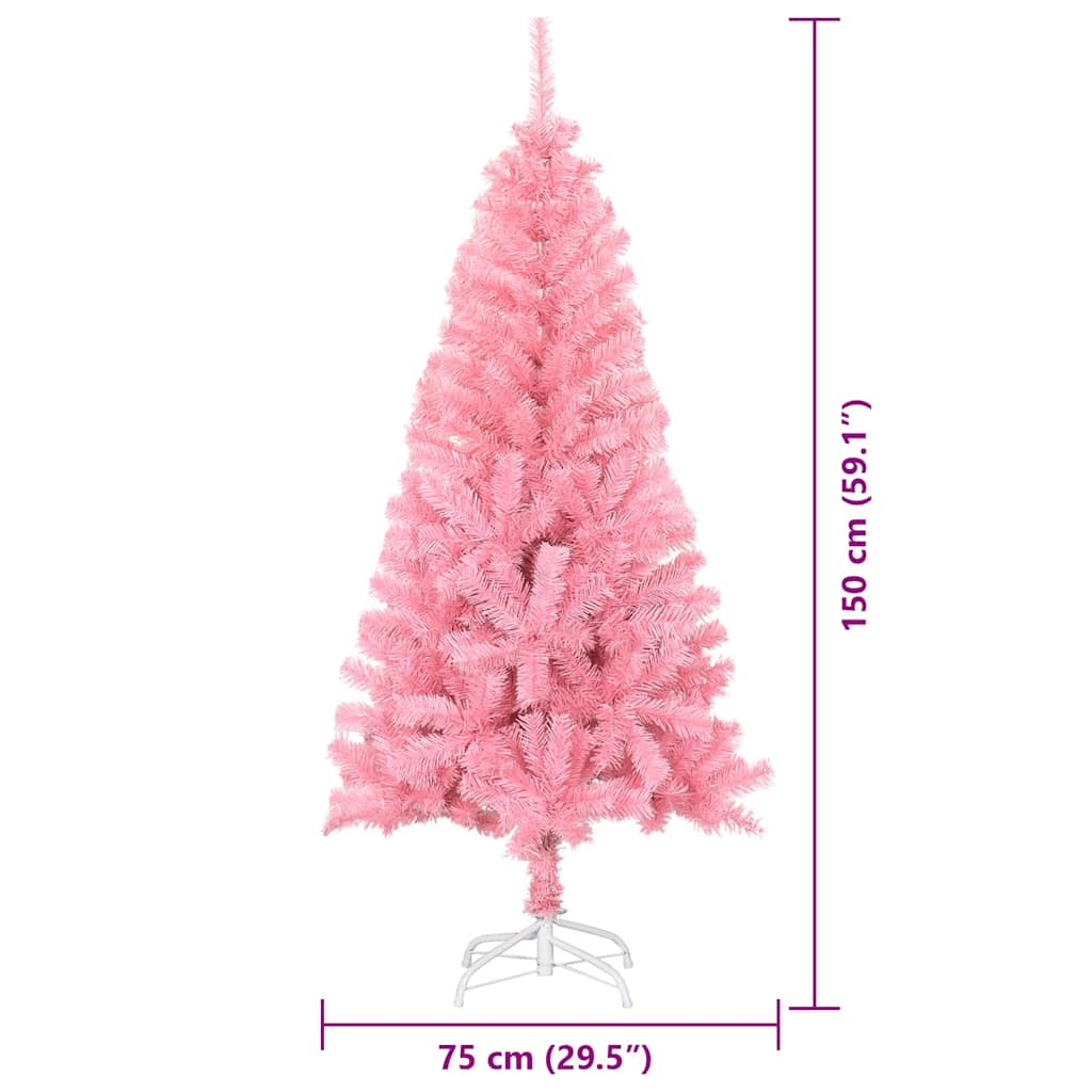 Božićno drvce s 150 LED svjetlima Ružičasta 150 cm PVC