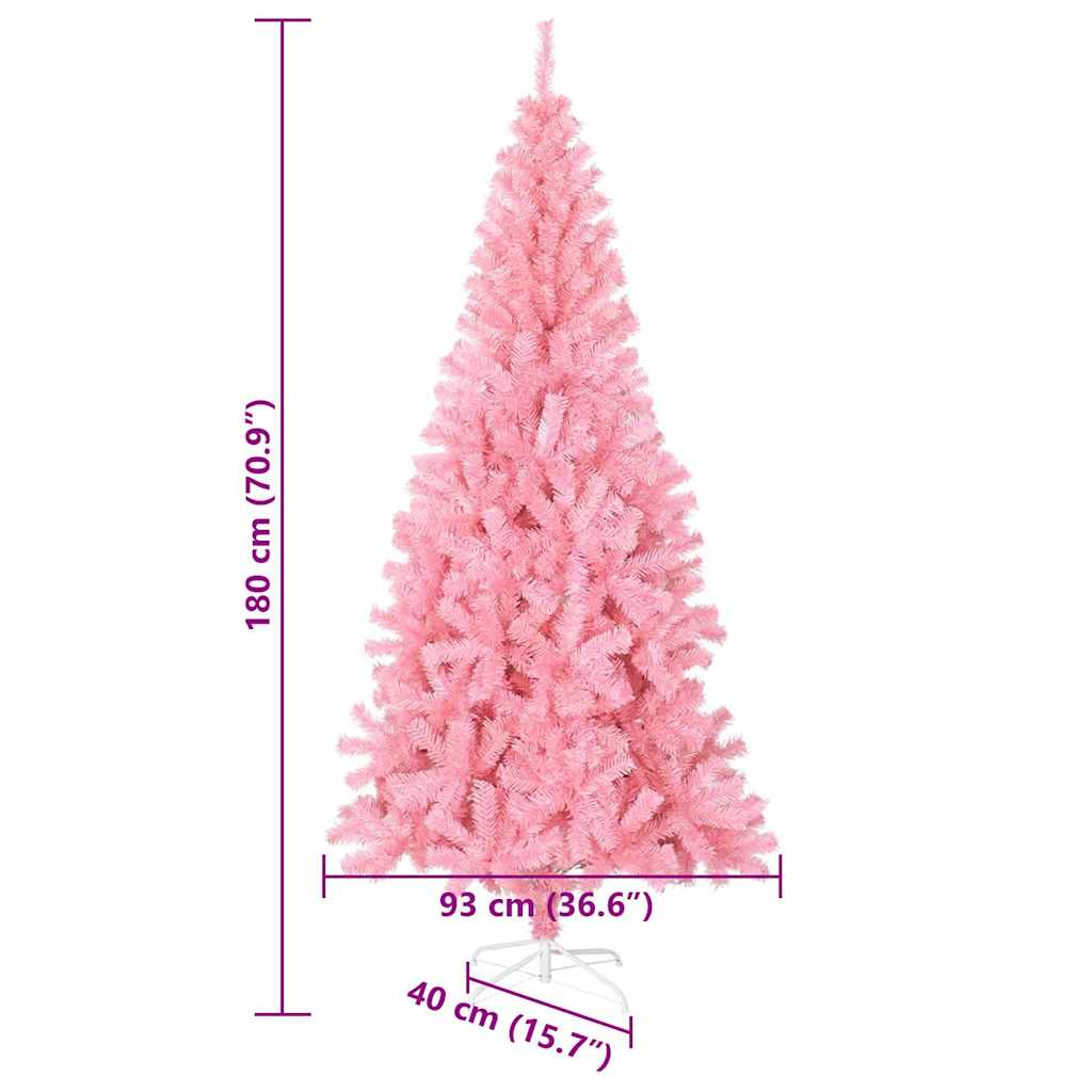 Božićno drvce s 300 LED svjetlima Ružičasta 180 cm PVC