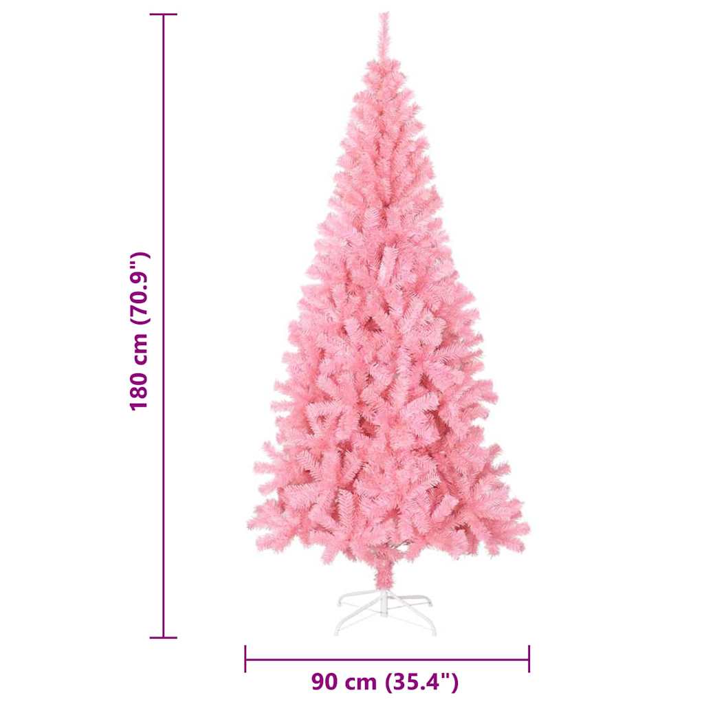 Božićno drvce s 300 LED svjetlima Ružičasta 180 cm PVC