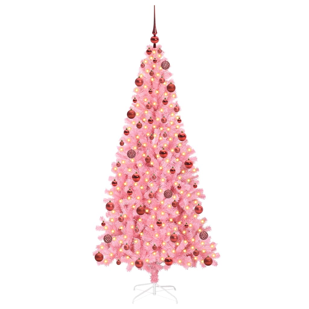 Božićno drvce s 300 LED svjetlima Ružičasta 180 cm PVC