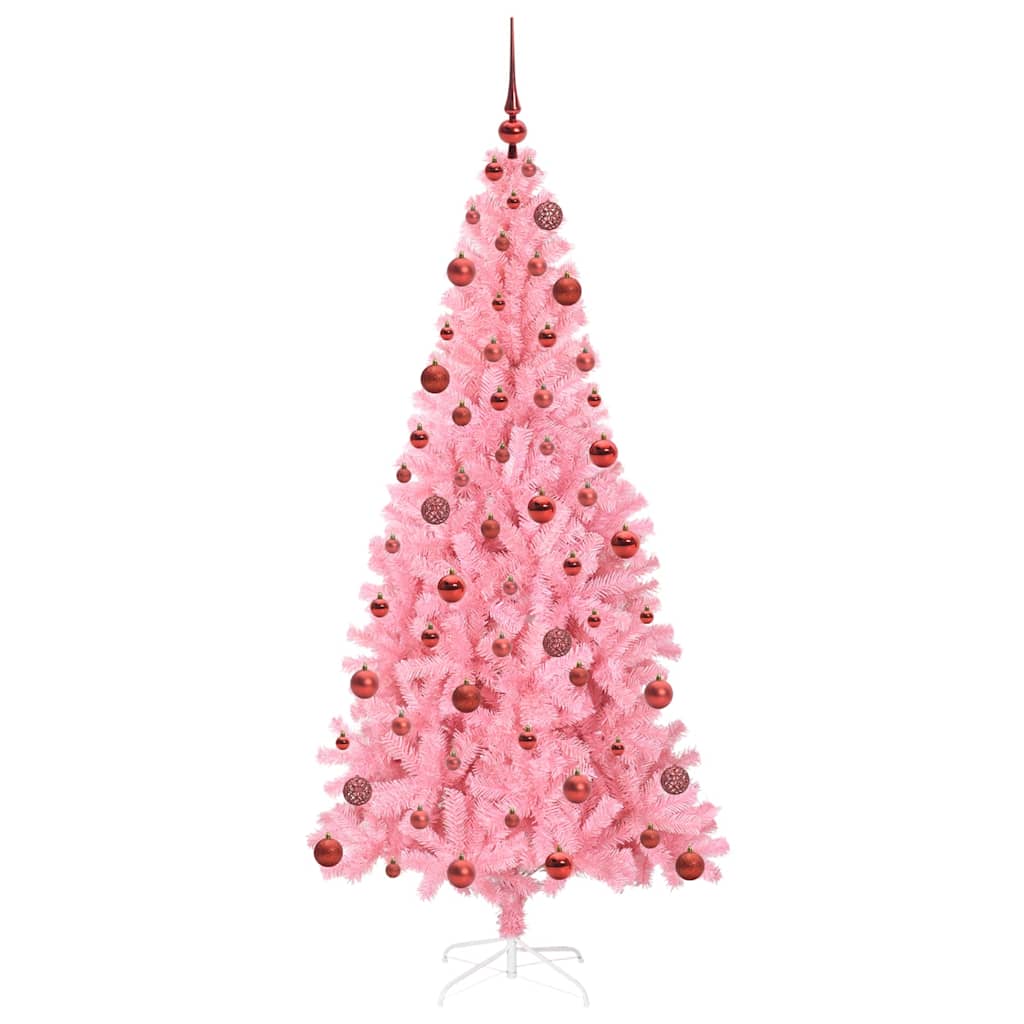 Božićno drvce s 300 LED svjetlima Ružičasta 180 cm PVC