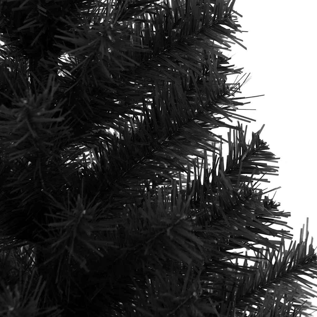 Božićno drvce s 150 LED svjetlima s stalakom Crna 120 cm PVC