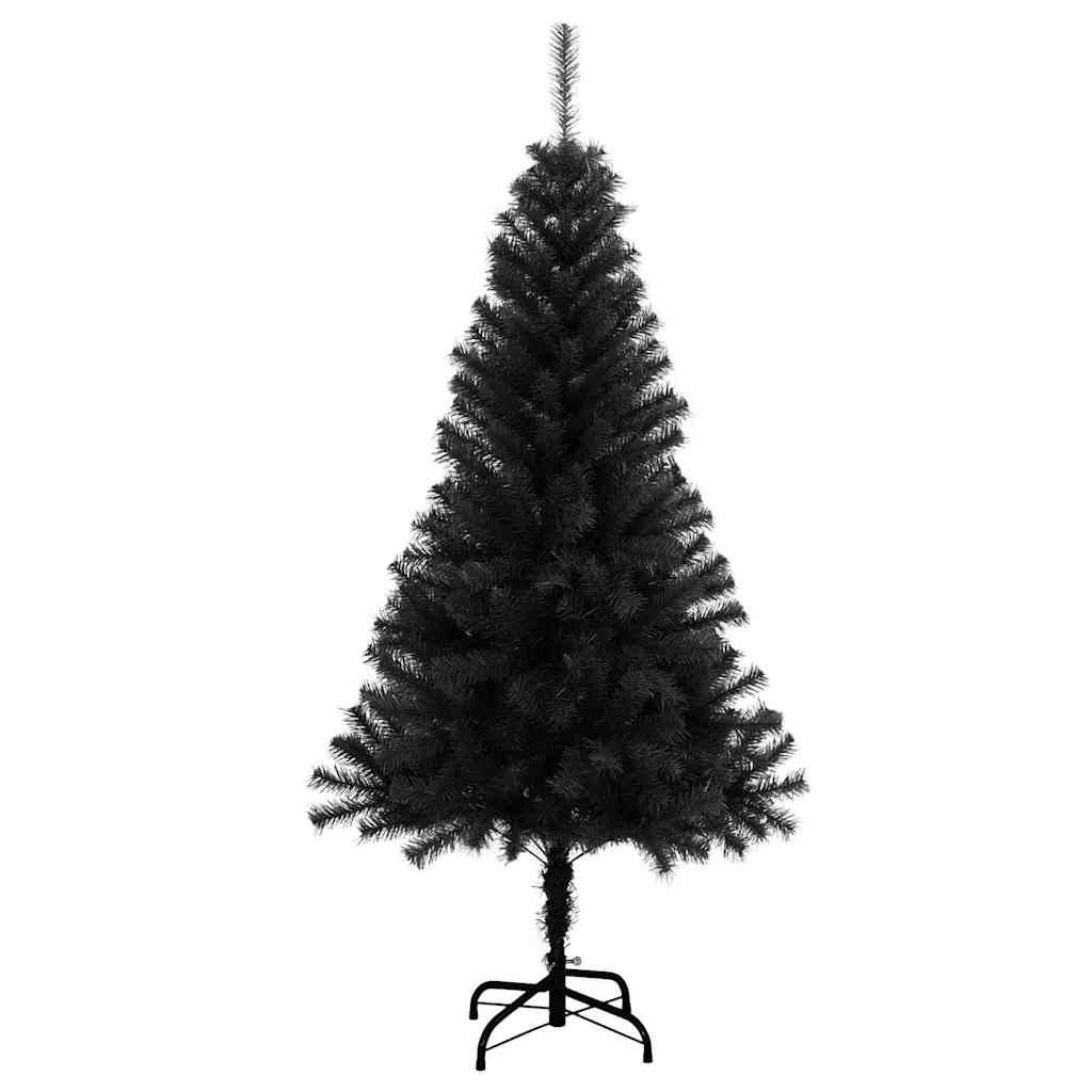 Božićno drvce s 150 LED svjetlima s stalakom Crna 150 cm PVC