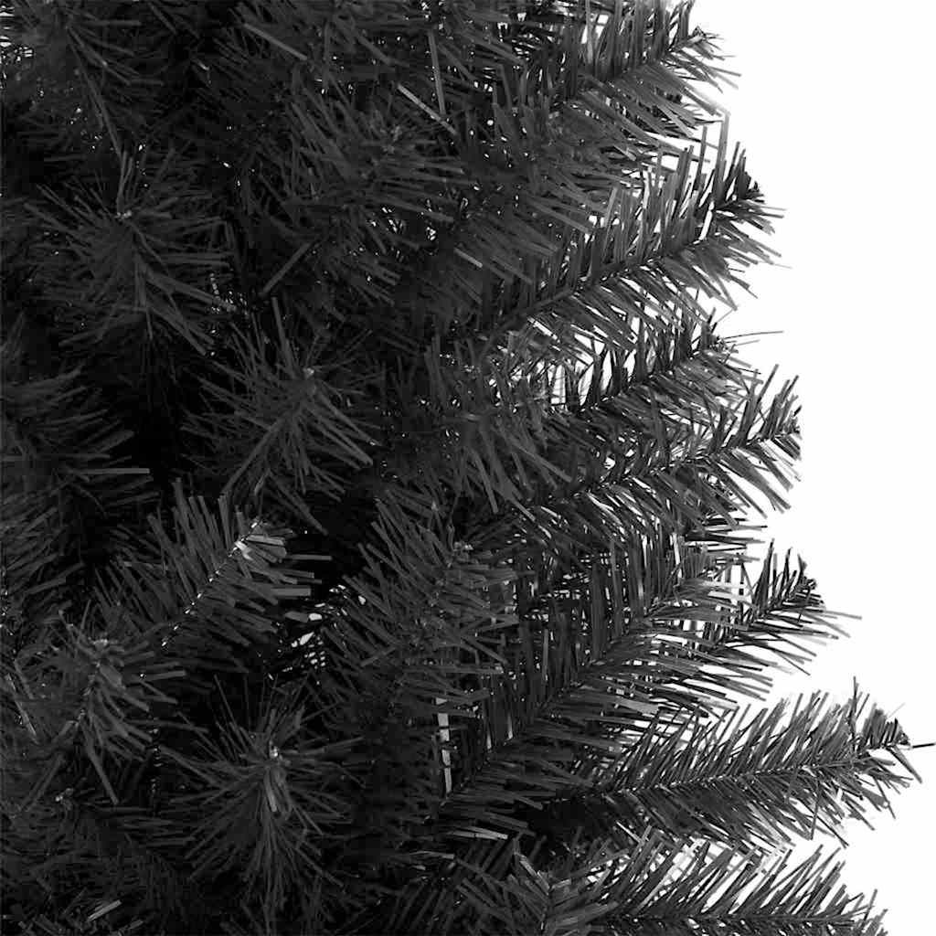 Božićno drvce s 300 LED svjetlima s stalakom Crna 180 cm PVC