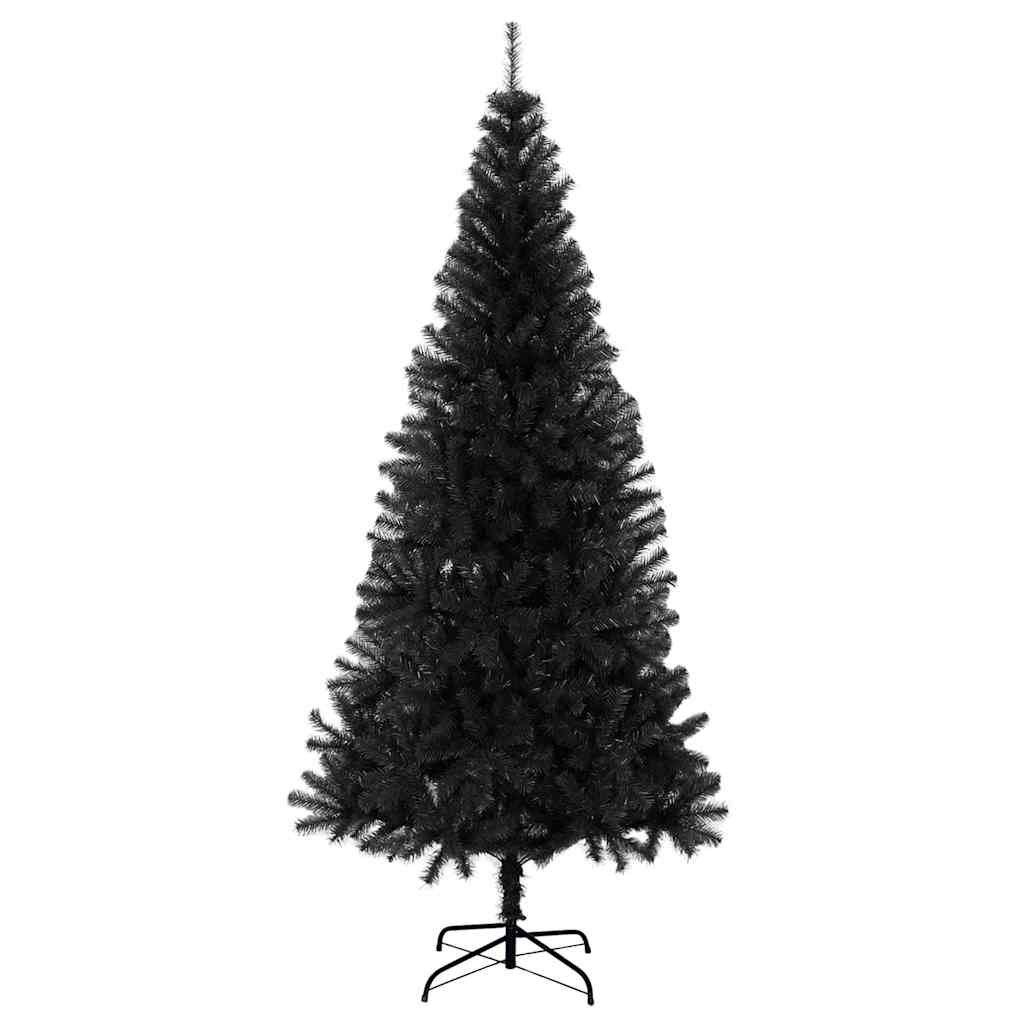 Božićno drvce s 300 LED svjetlima s stalakom Crna 240 cm PVC