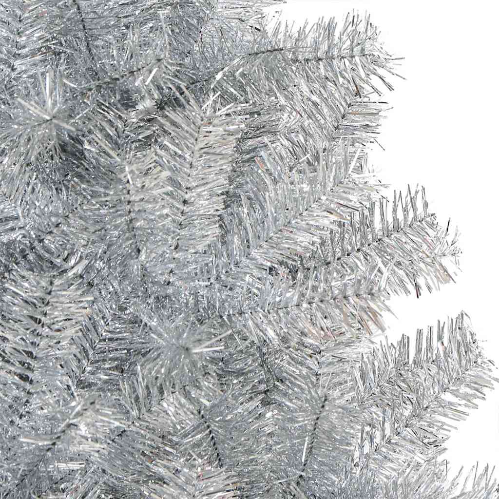 Božićno drvce s 150 LED svjetlima s stalakom Srebrno 120 cm PET