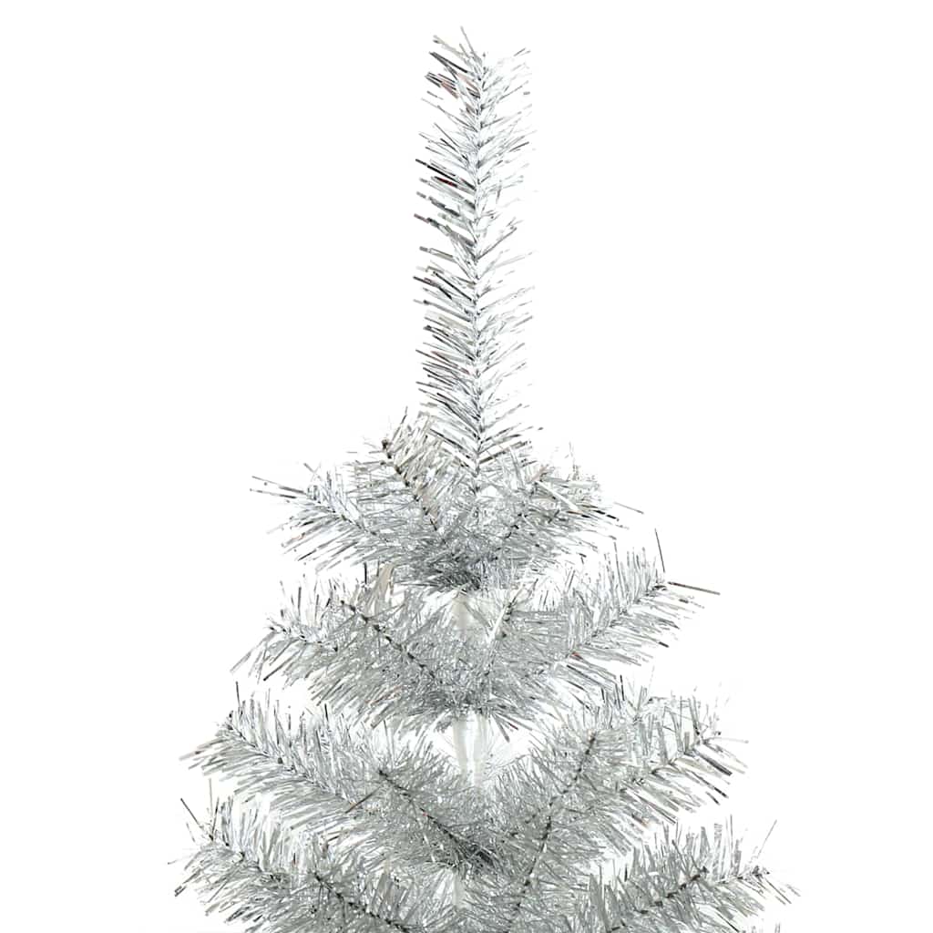 Božićno drvce s 150 LED svjetlima s stalakom Srebrno 120 cm PET