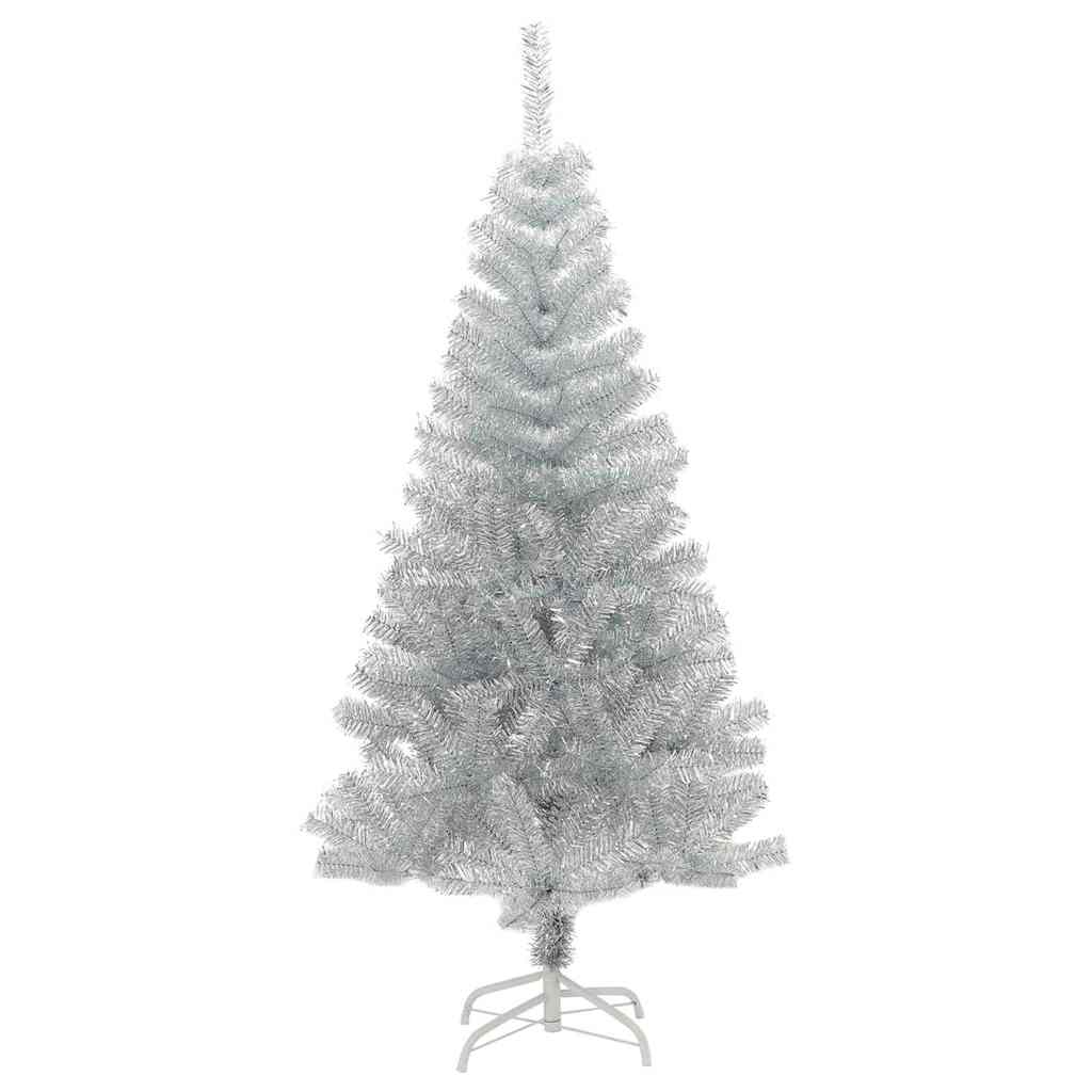 Božićno drvce s 150 LED svjetlima s stalakom Srebrno 120 cm PET