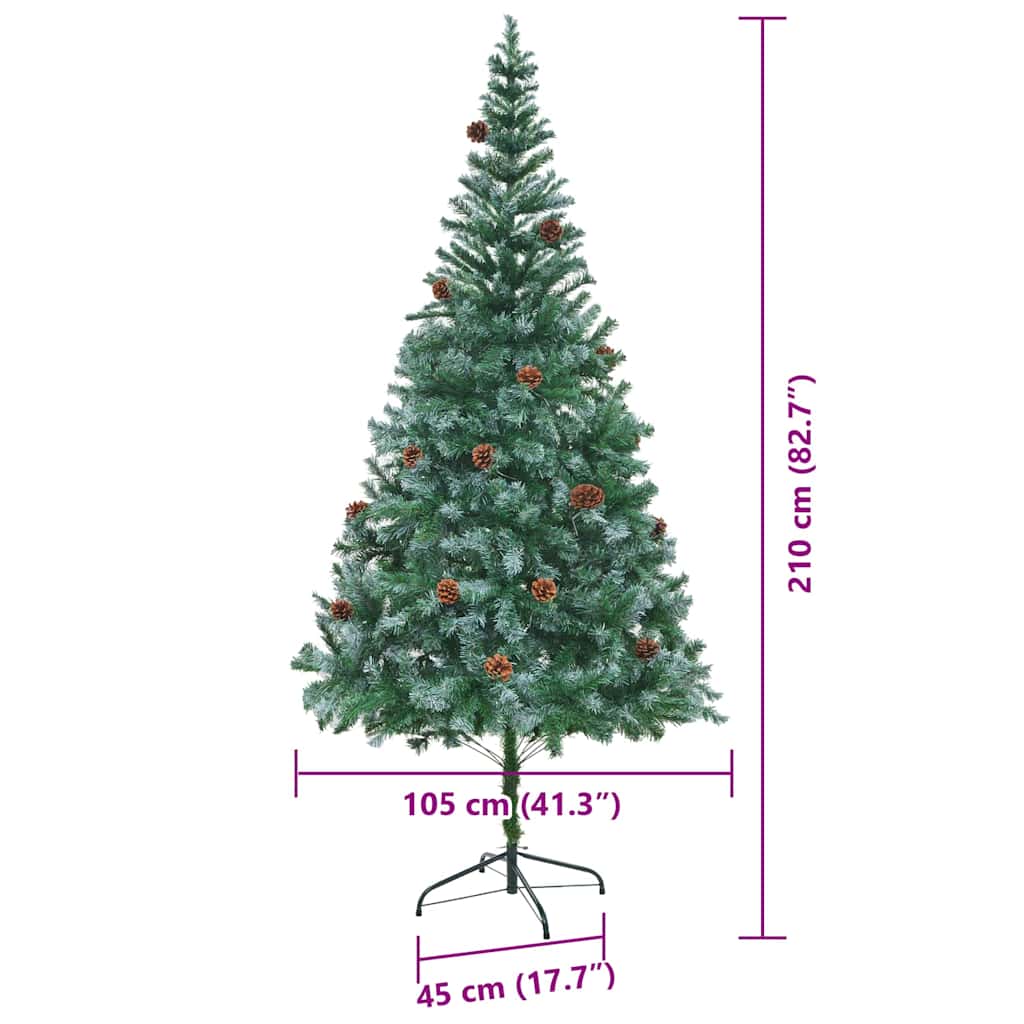 Umjetno božićno drvce s stalakom Zelena 210 cm PVC i čelik