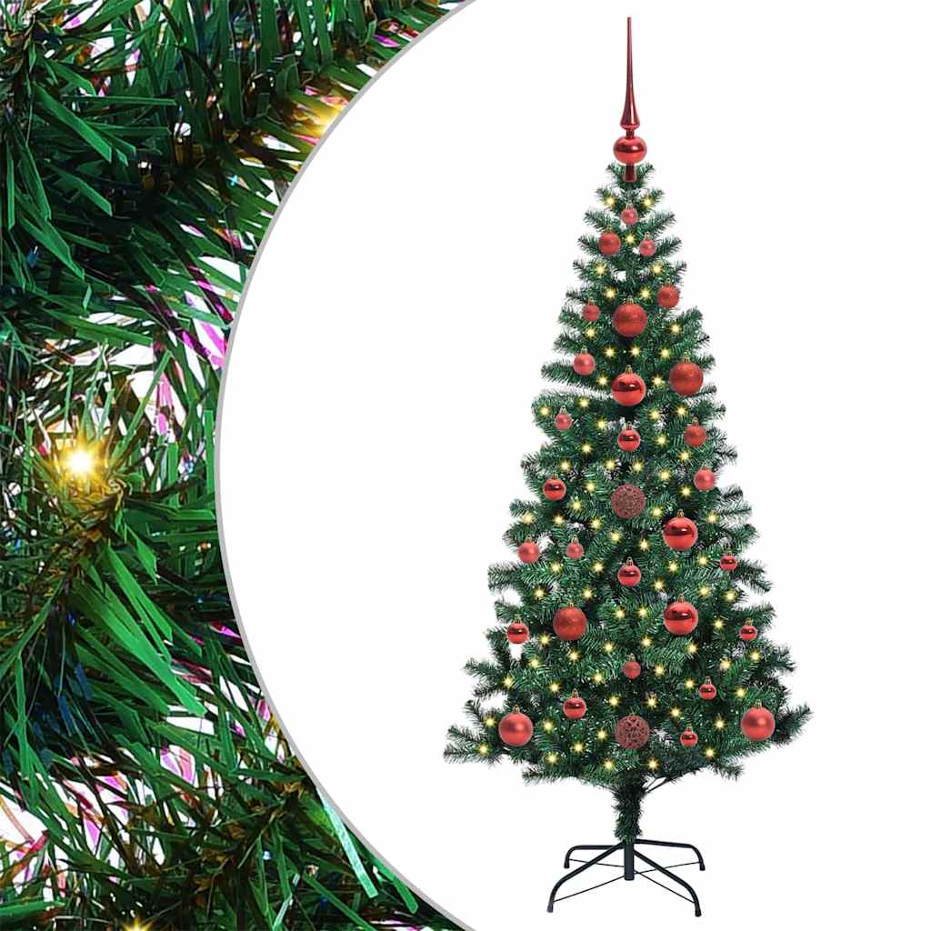 Umjetno predsvijetljeno božićno drvce Zelena 120 cm PVC i metal