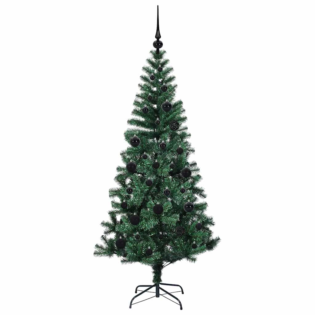 Umjetno predsvijetljeno božićno drvce Zelena 150 cm PVC i metal
