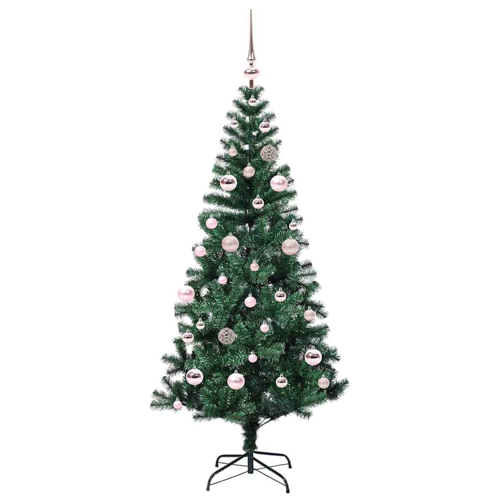 Umjetno predsvijetljeno božićno drvce Zelena 150 cm PVC i metal