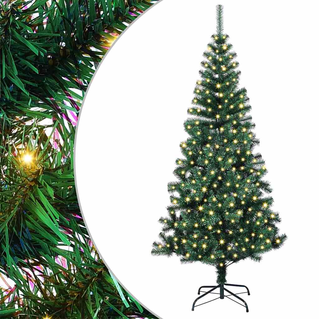 Umjetno predsvijetljeno božićno drvce Zelena 180 cm PVC i metal
