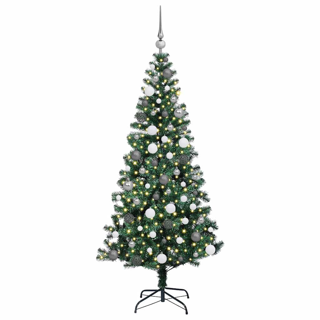 Umjetno predsvijetljeno božićno drvce Zelena 180 cm PVC i metal