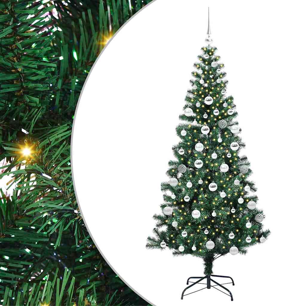 Umjetno predsvijetljeno božićno drvce Zelena 180 cm PVC i metal
