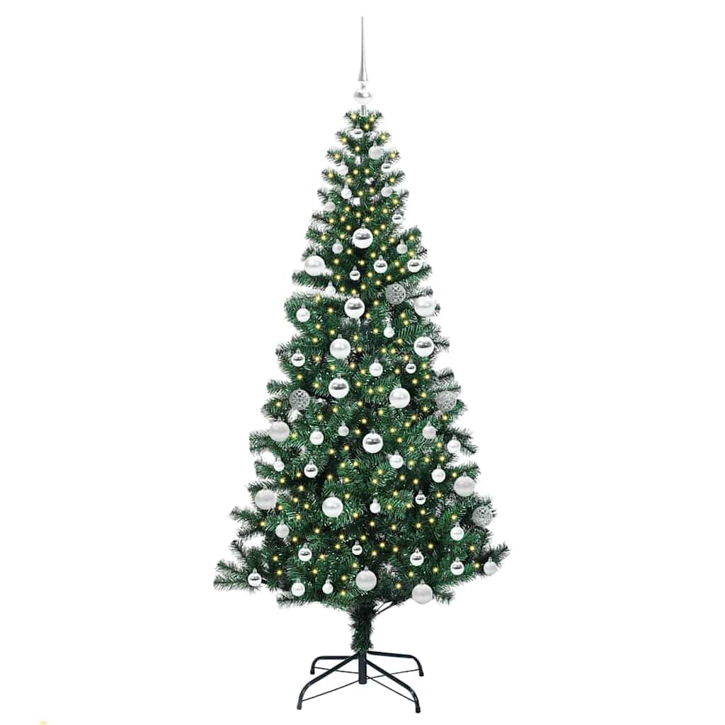 Umjetno predsvijetljeno božićno drvce Zelena 180 cm PVC i metal