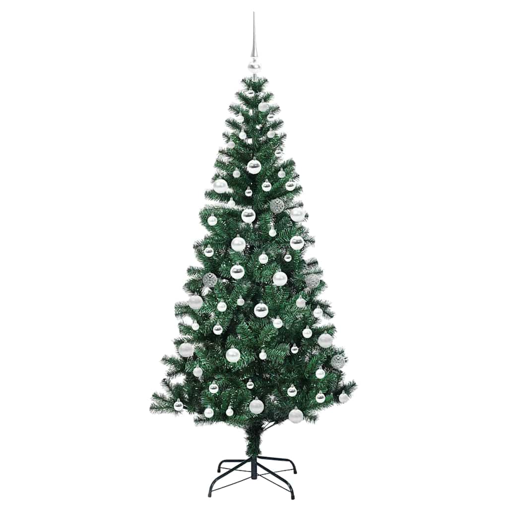 Umjetno predsvijetljeno božićno drvce Zelena 180 cm PVC i metal