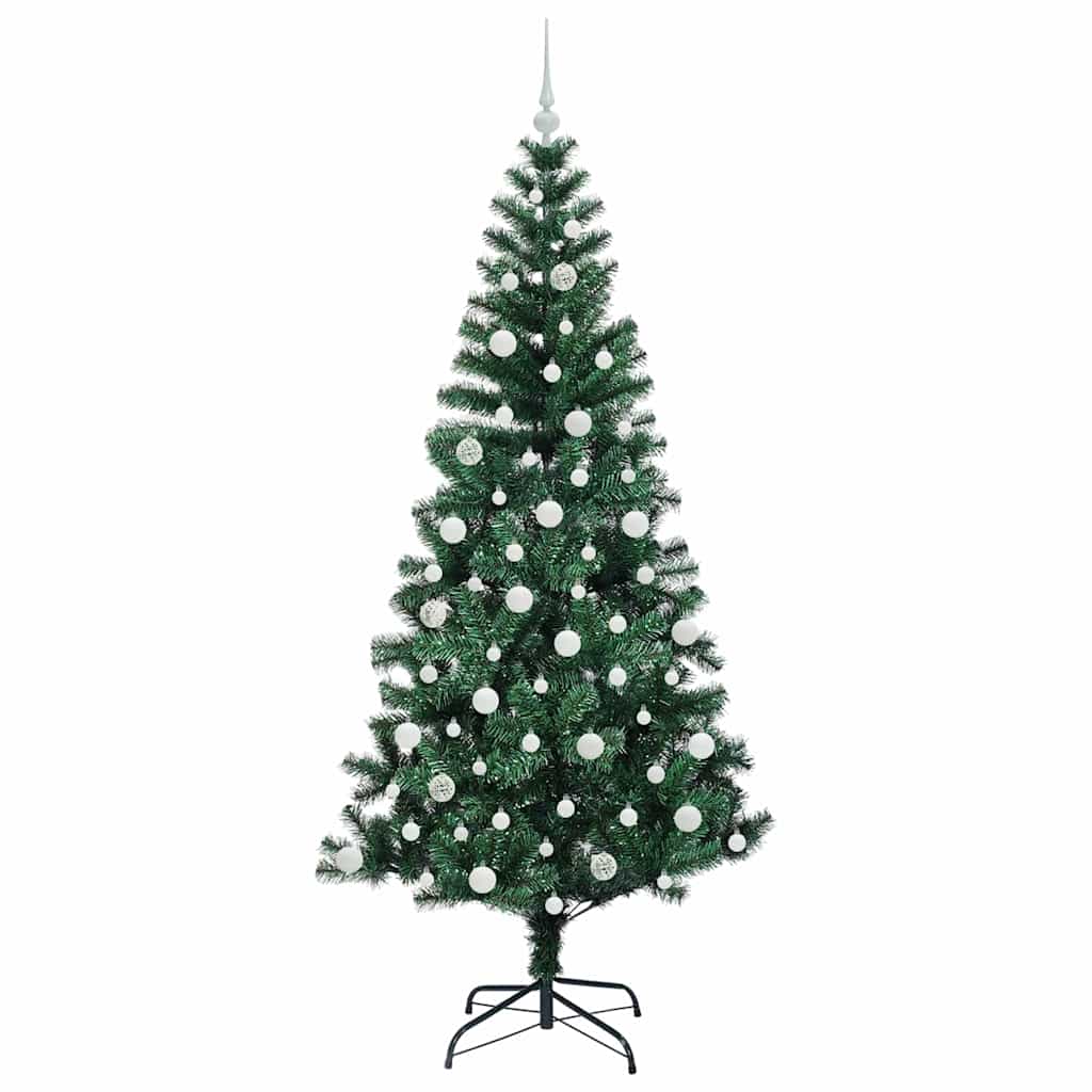 Umjetno predsvijetljeno božićno drvce Zelena 210 cm PVC i metal