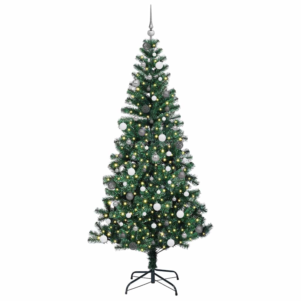 Umjetno predsvijetljeno božićno drvce Zelena 240 cm PVC i metal