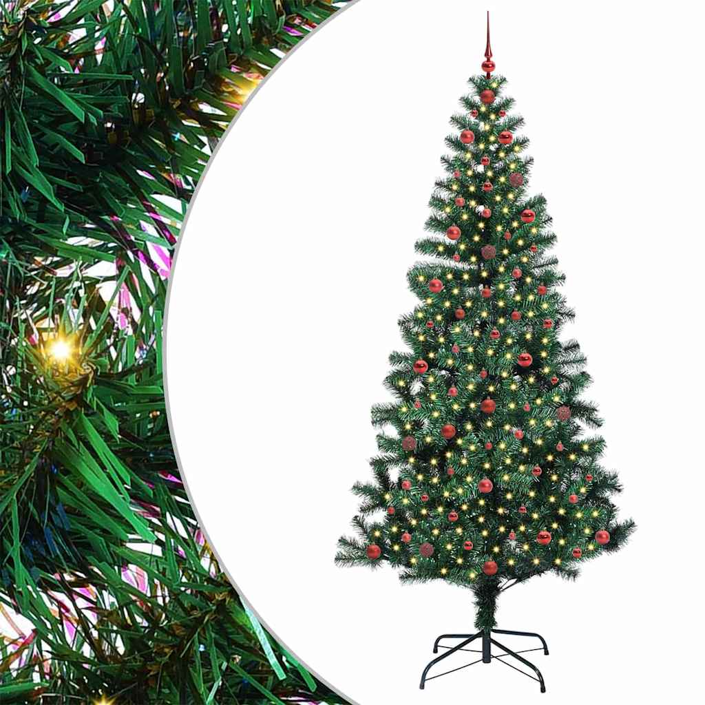 Umjetno predsvijetljeno božićno drvce Zelena 240 cm PVC i metal