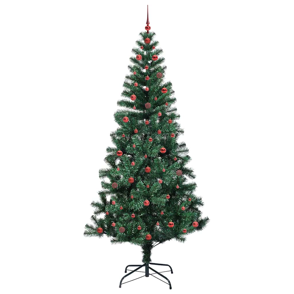 Umjetno predsvijetljeno božićno drvce Zelena 240 cm PVC i metal