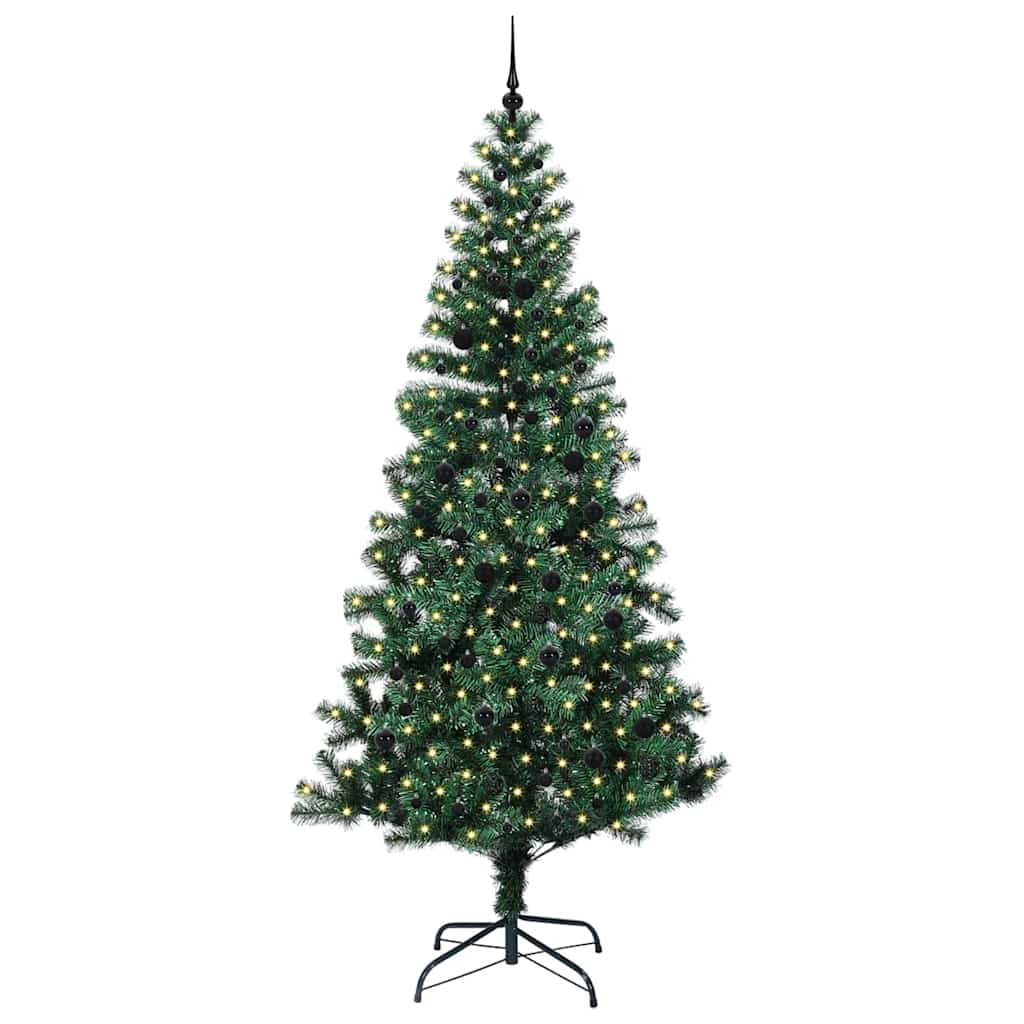 Umjetno predsvijetljeno božićno drvce Zelena 240 cm PVC i metal