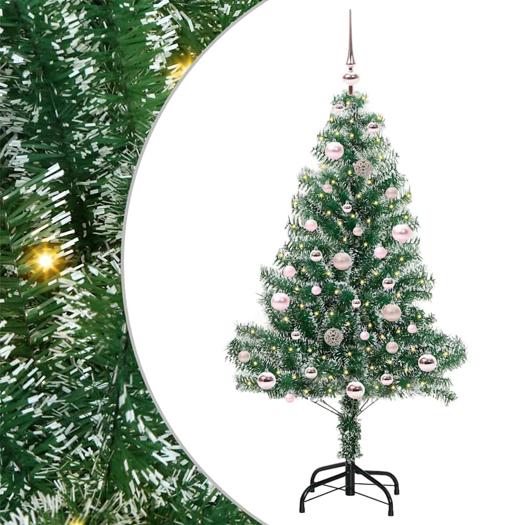 Umjetno Božićno Drvo s Snježnim Flokom i LED Svjetlom 150 cm