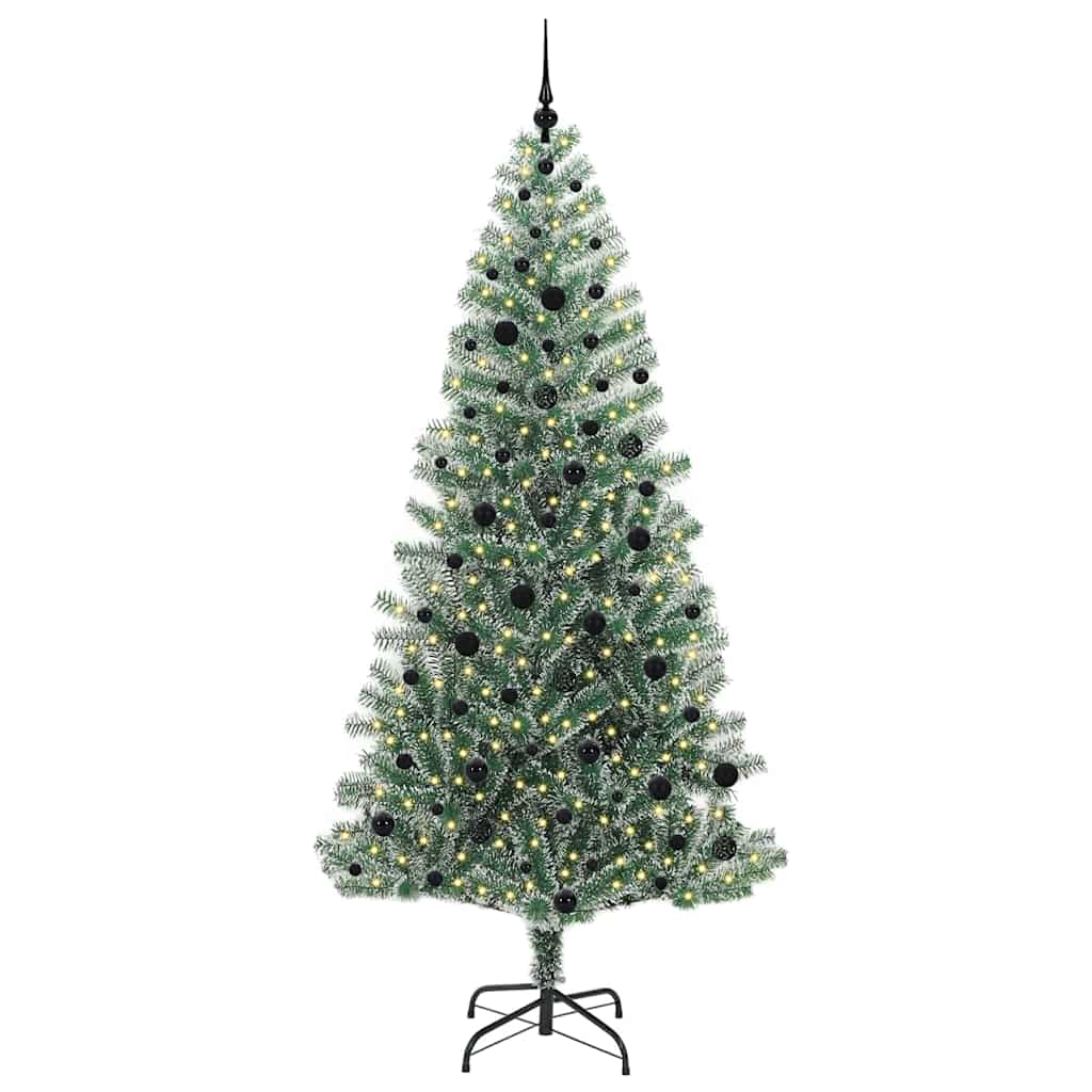 Umjetno Božićno Drvo s Snježnim Flokom i LED Svjetlom 240 cm