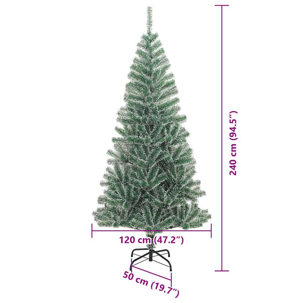 Umjetno Božićno Drvo s Snježnim Flokom i LED Svjetlom 240 cm