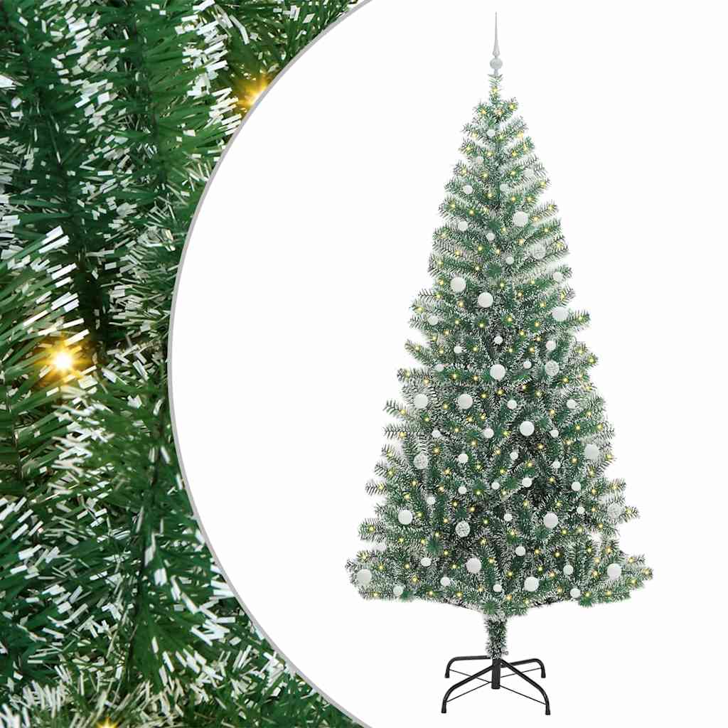 Umjetno Božićno Drvo s Snježnim Flokom i LED Svjetlom 240 cm