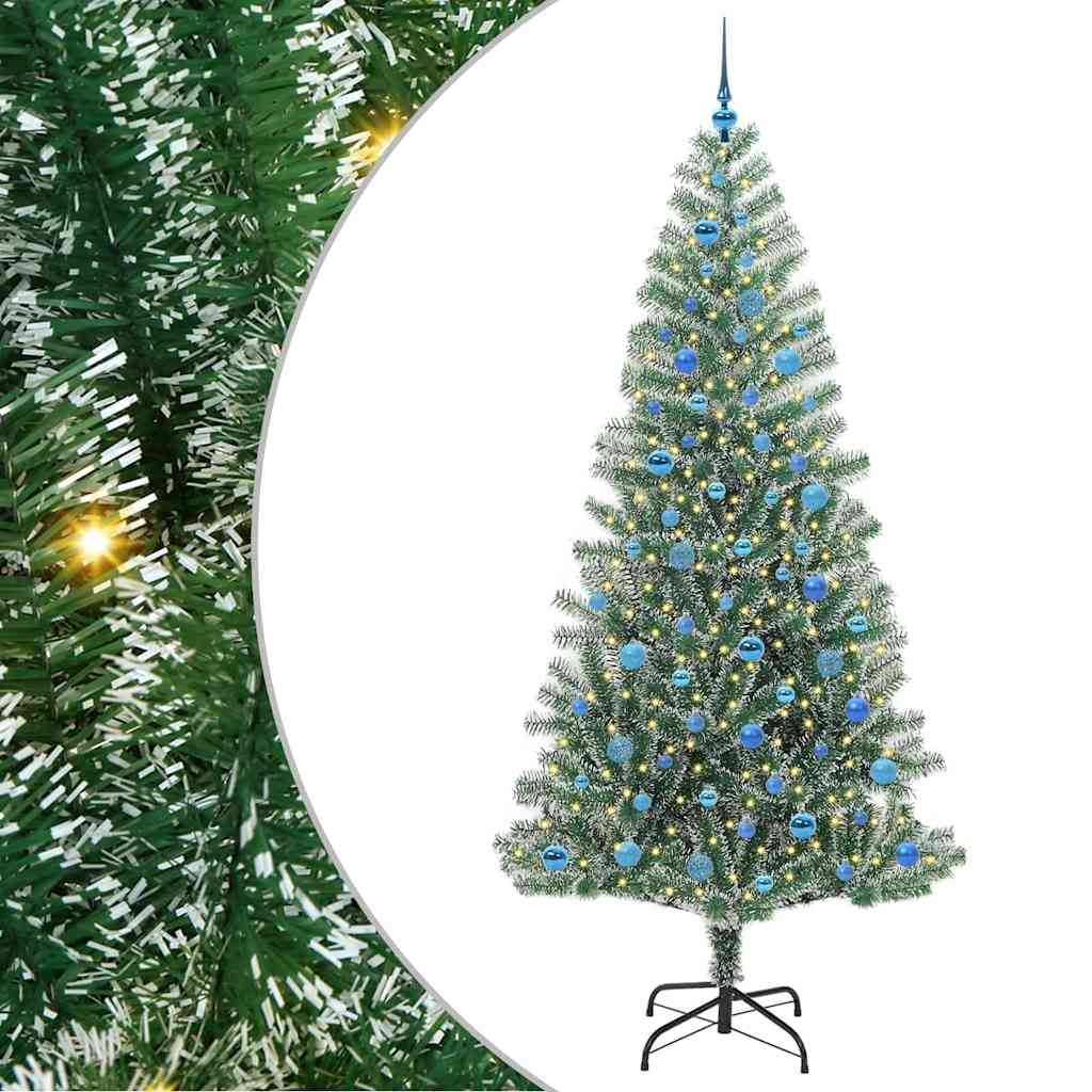 Umjetno Božićno Drvo s Snježnim Flokom i LED Svjetlom 240 cm