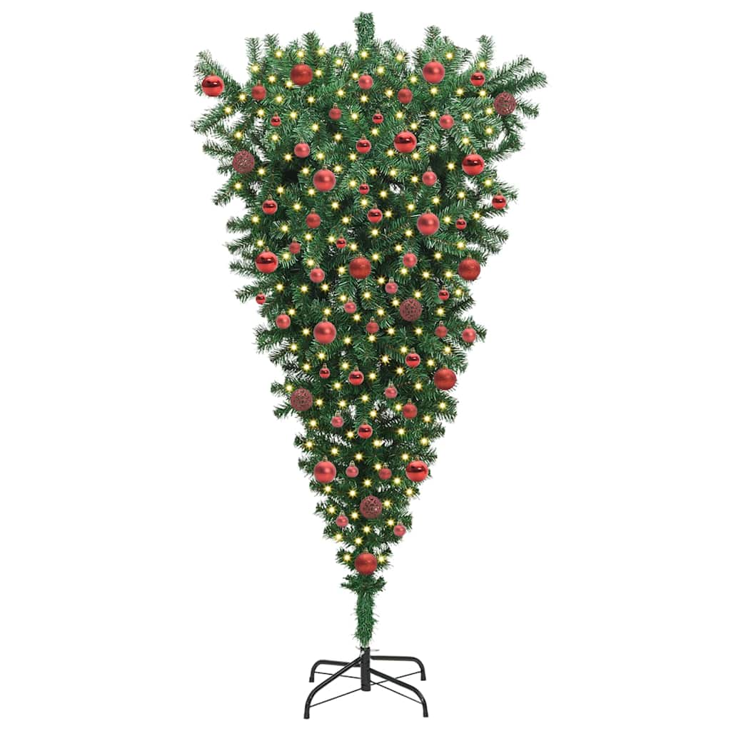 Odmotani Umjetni Božićni Drvo s Lopticama Zelena 180 cm PVC