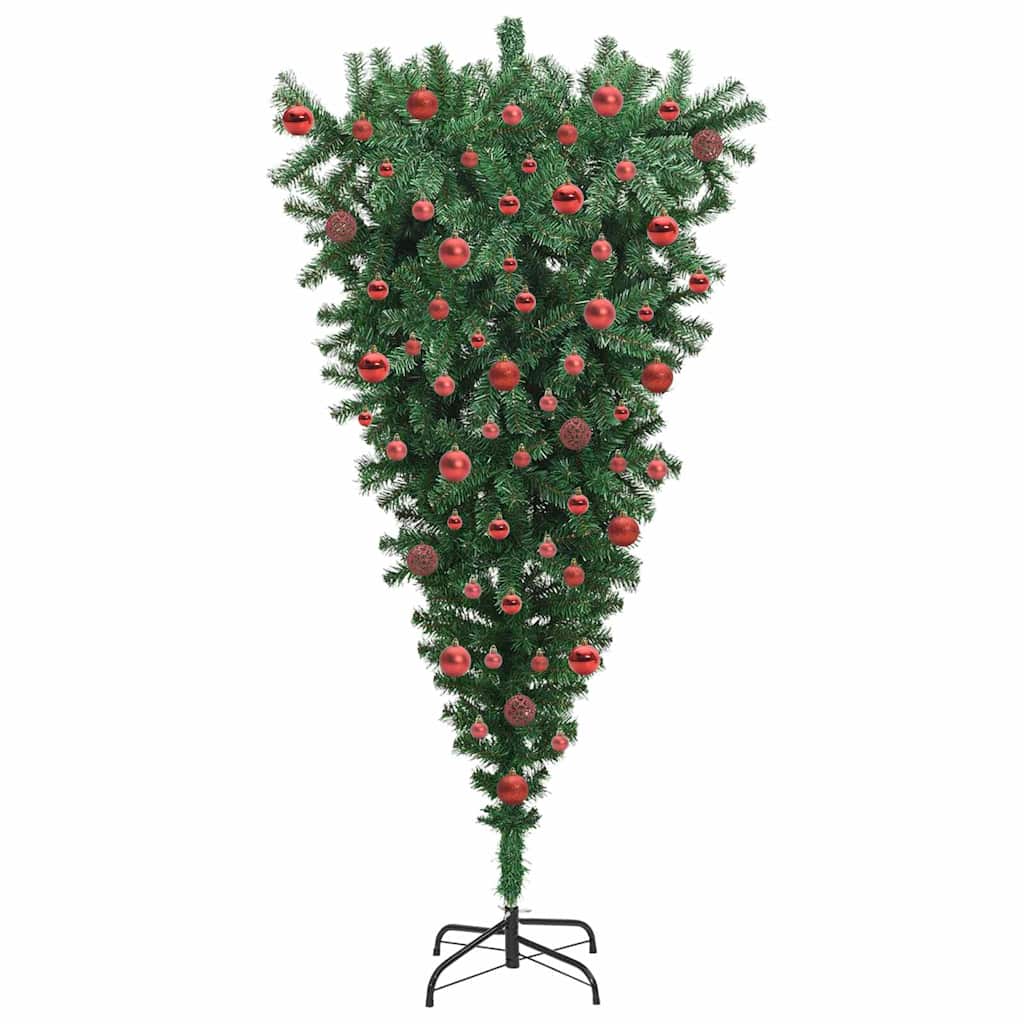 Odmotani Umjetni Božićni Drvo s Lopticama Zelena 180 cm PVC