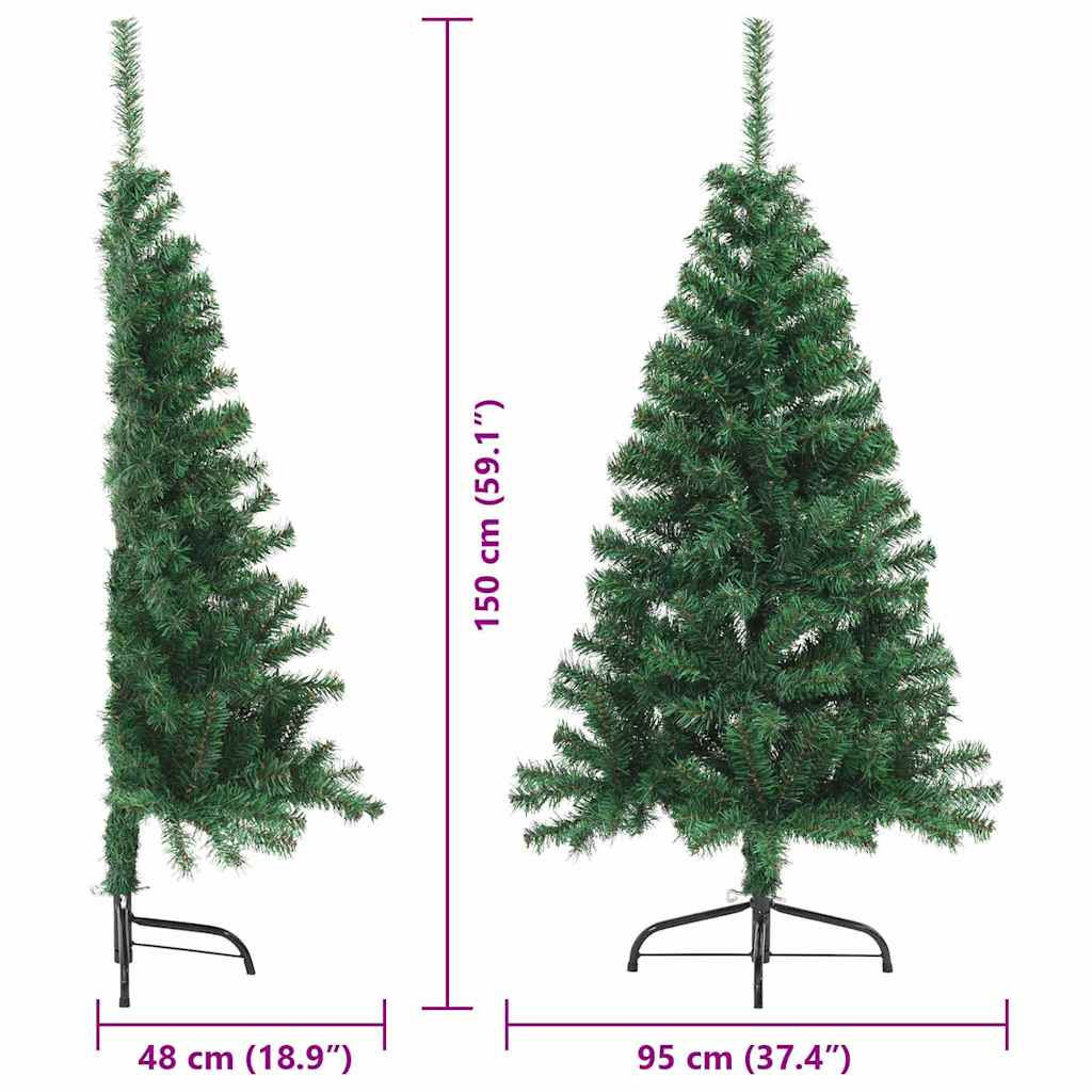Umjetno predsvijetljeno božićno drvce Zelena 150 cm PVC