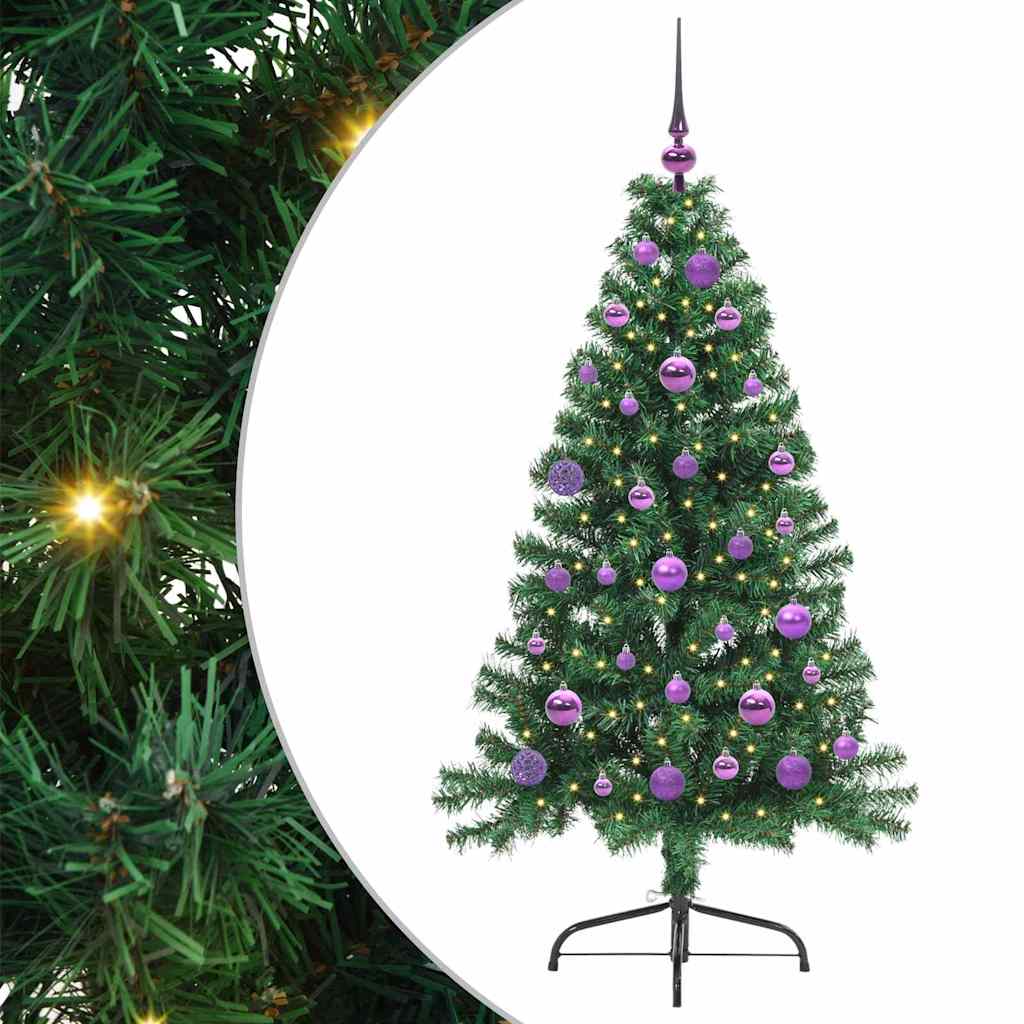 Umjetno predsvijetljeno božićno drvce Zelena 150 cm PVC
