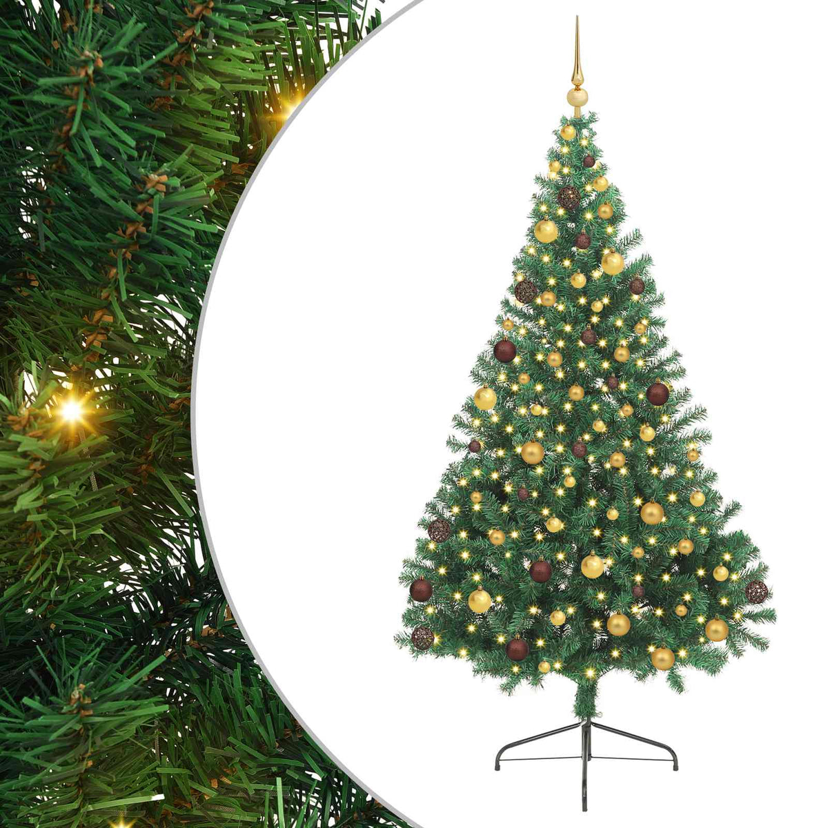 Umjetno predsvijetljeno božićno drvce Zelena 210 cm PVC