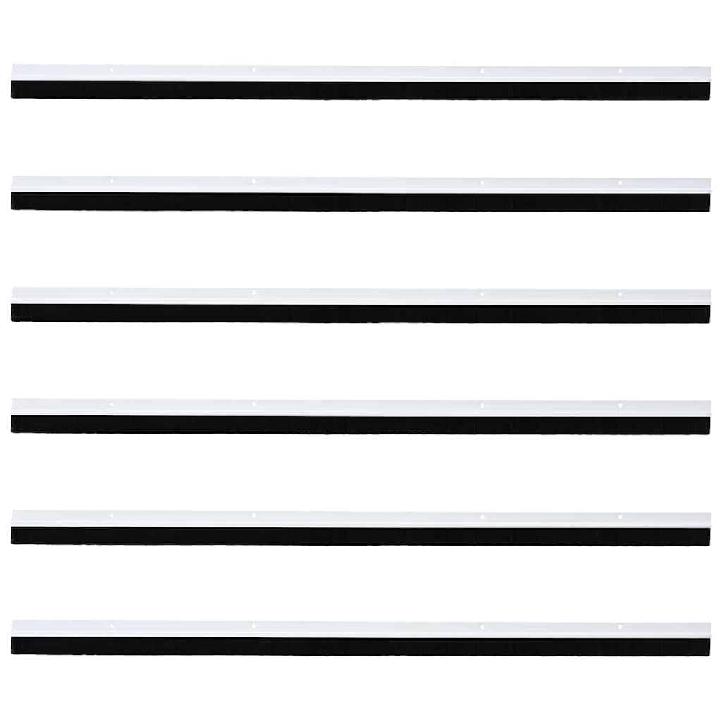 Držač četke za vrata 6 pcs Bijelo 100 cm Aluminijski legura