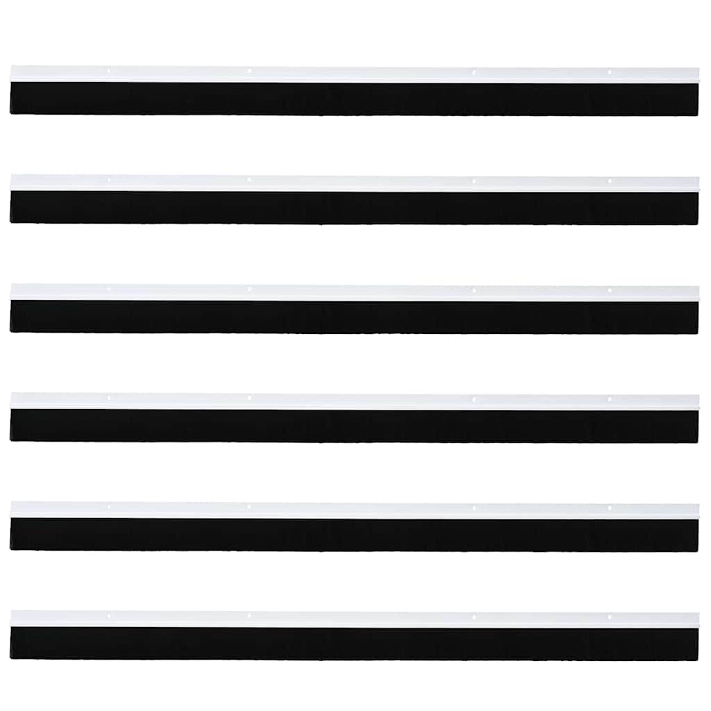 Držač četke za vrata 6 pcs Bijelo 100 cm Aluminijski legura
