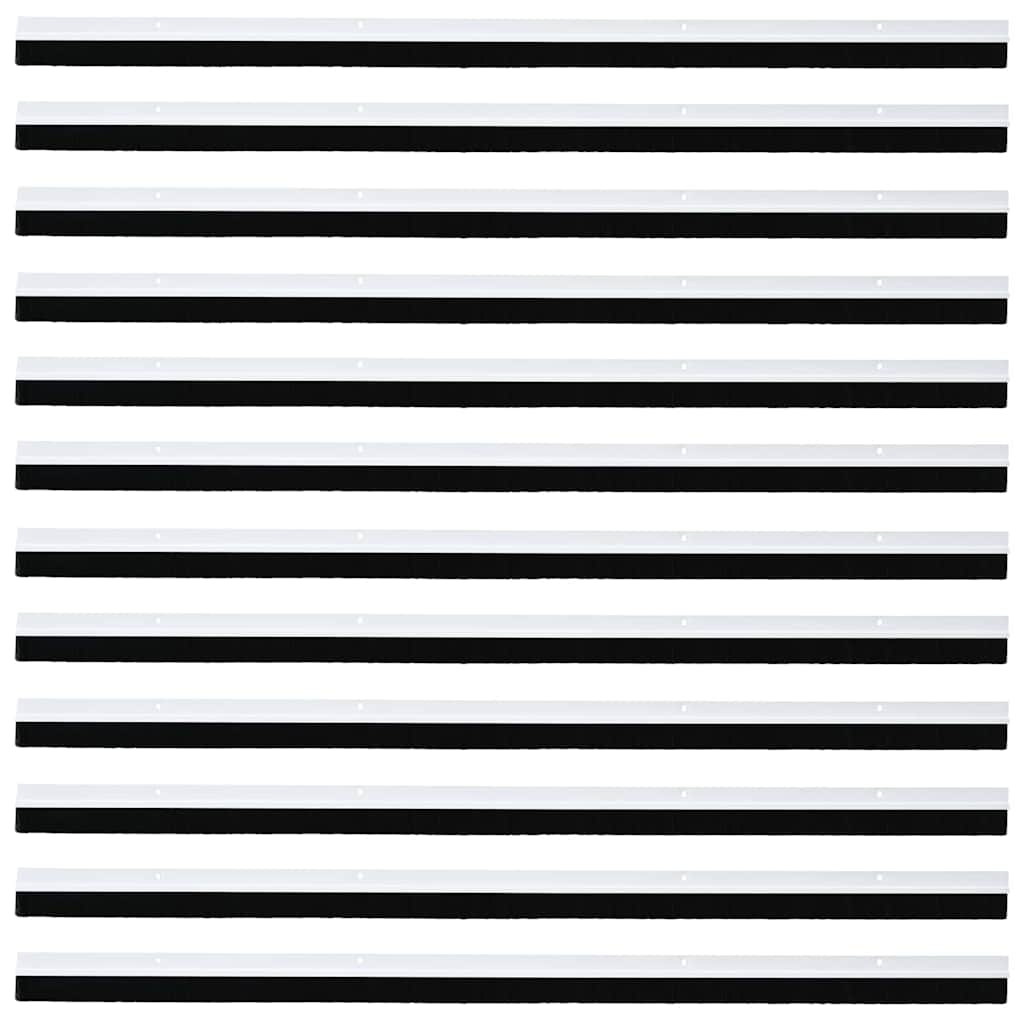 Držač četke za vrata 12 pcs Bijelo 100 cm Aluminijski legura