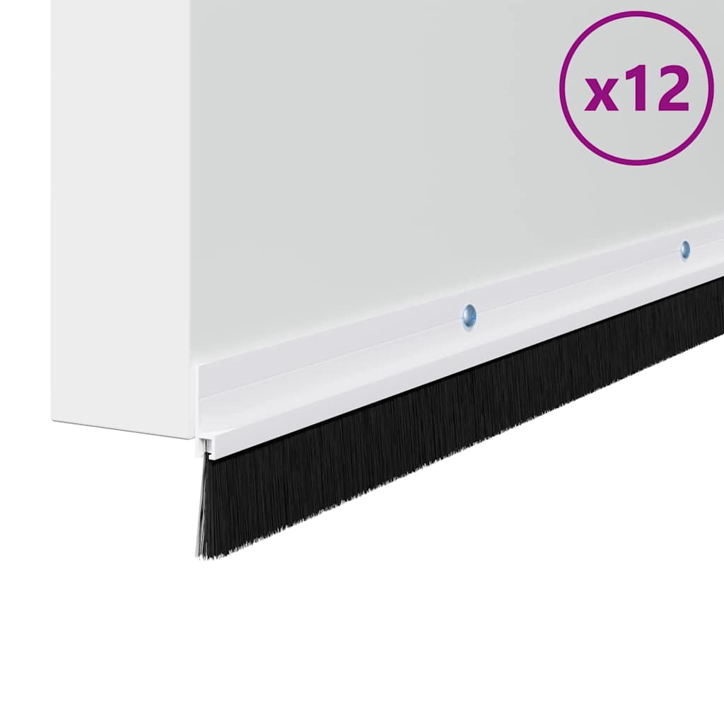 Držač četke za vrata 12 pcs Bijelo 100 cm Aluminijski legura