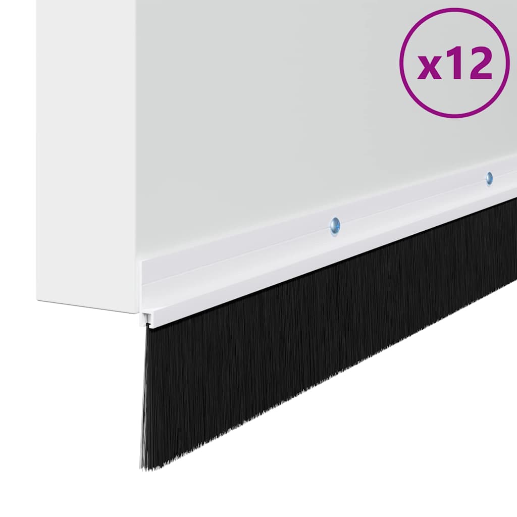 Držač četke za vrata 12 pcs Bijelo 100 cm Aluminijski legura